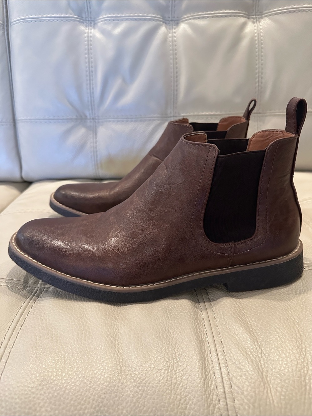 Deer Stags Mens Rockland Chelsea Ankle Boots Dark Brown Size 11